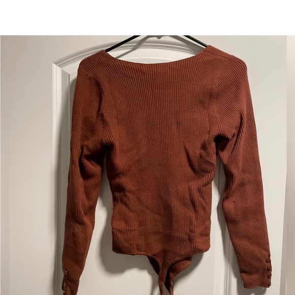 Abercrombie & Fitch Brown Henley Sweater Bodysuit - Picture 4 of 4
